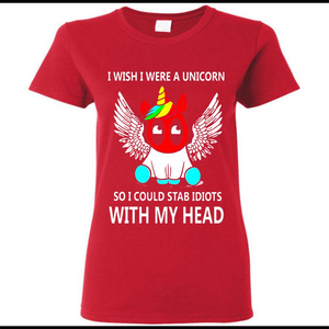 I wish I were a Unicorn soi could stab idiots with my head
